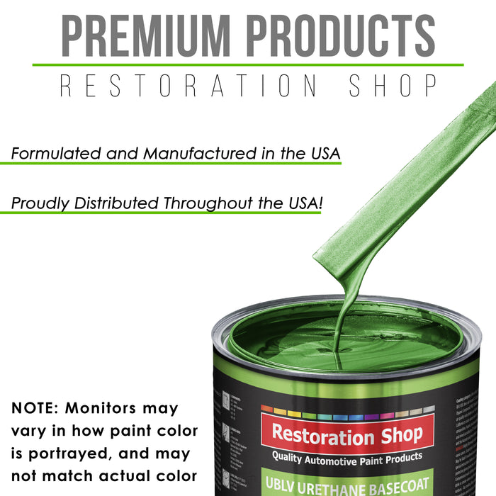 Gasser Green Metallic - LOW VOC Urethane Basecoat with Clearcoat Auto Paint - Complete Medium Gallon Paint Kit - Professional Gloss Automotive Coating