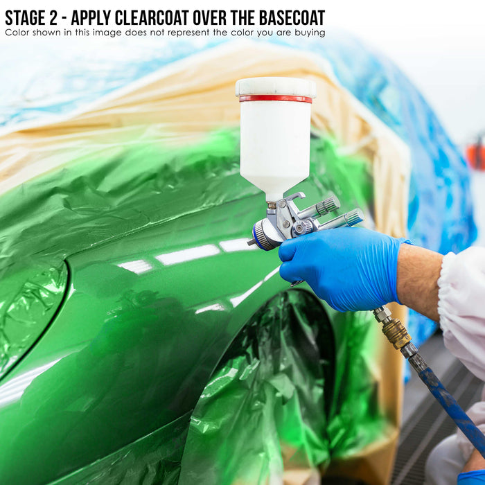 Gasser Green Metallic - LOW VOC Urethane Basecoat with Clearcoat Auto Paint - Complete Medium Gallon Paint Kit - Professional Gloss Automotive Coating