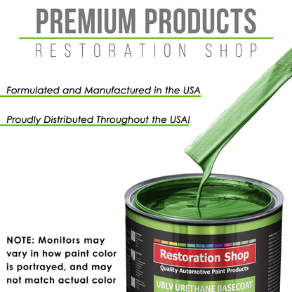 Gasser Green Metallic - LOW VOC Urethane Basecoat with Premium Clearcoat Auto Paint (Complete Medium Quart Paint Kit) Professional Automotive Coating