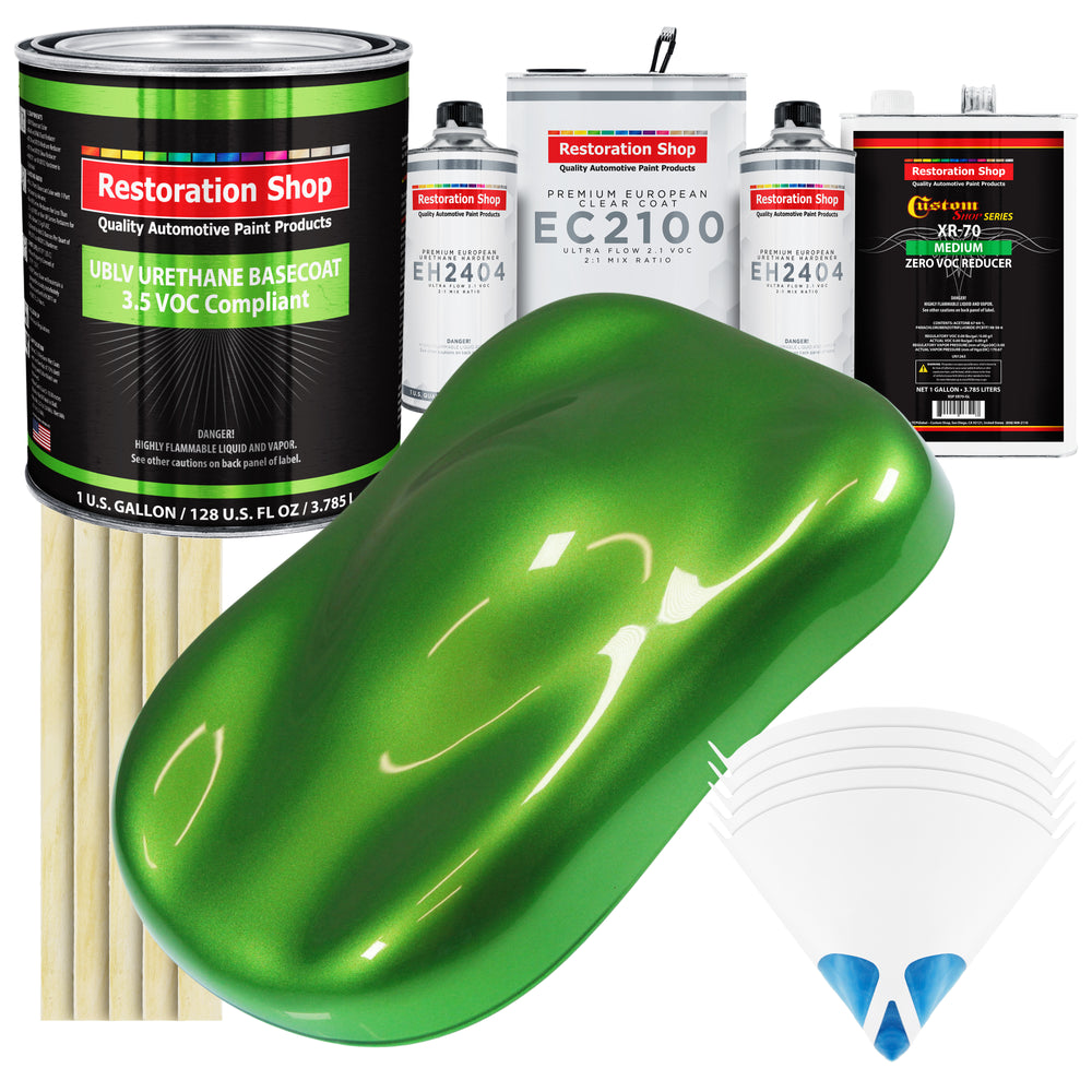 Synergy Green Metallic - LOW VOC Urethane Basecoat with European Clearcoat Auto Paint - Complete Gallon Paint Color Kit - Automotive Coating