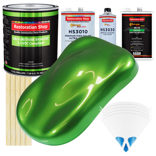 Synergy Green Metallic - LOW VOC Urethane Basecoat with Premium Clearcoat Auto Paint - Complete Medium Gallon Paint Kit - Pro Automotive Coating