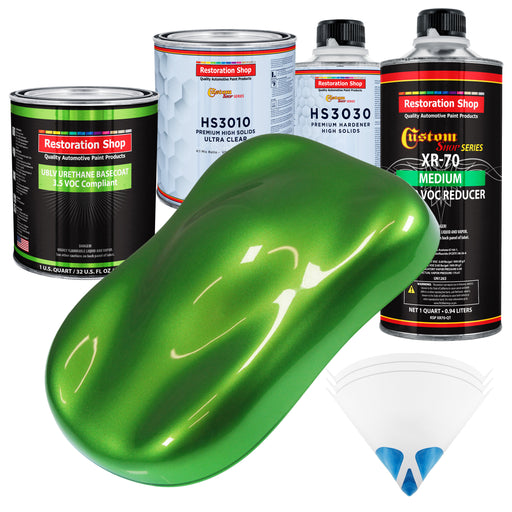 Synergy Green Metallic - LOW VOC Urethane Basecoat with Premium Clearcoat Auto Paint (Complete Medium Quart Paint Kit) Professional Automotive Coating