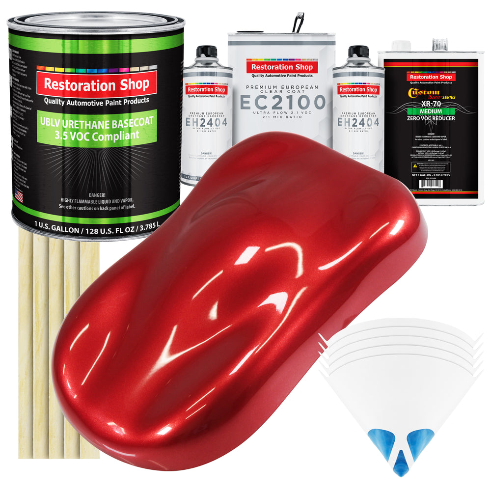 Firethorn Red Pearl - LOW VOC Urethane Basecoat with European Clearcoat Auto Paint - Complete Gallon Paint Color Kit - Automotive Coating
