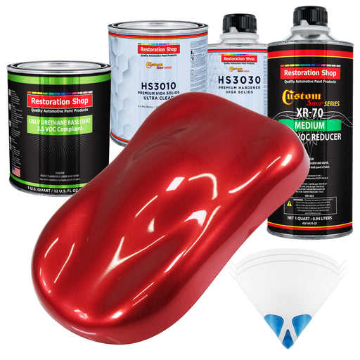 Firethorn Red Pearl - LOW VOC Urethane Basecoat with Premium Clearcoat Auto Paint - Complete Medium Quart Paint Kit - Professional Automotive Coating