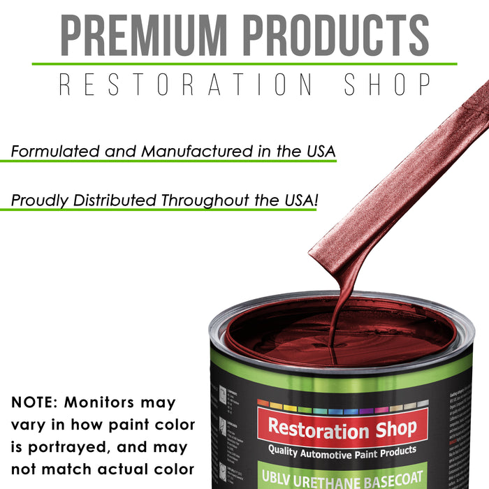 Fire Red Pearl - LOW VOC Urethane Basecoat with Clearcoat Auto Paint - Complete Medium Gallon Paint Kit - Professional High Gloss Automotive Coating