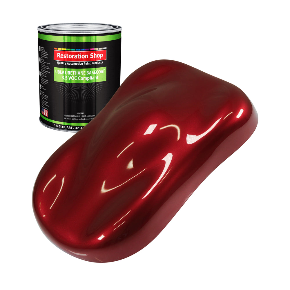 Fire Red Pearl - LOW VOC Urethane Basecoat Auto Paint - Quart Paint Color Only - Professional High Gloss Automotive Coating