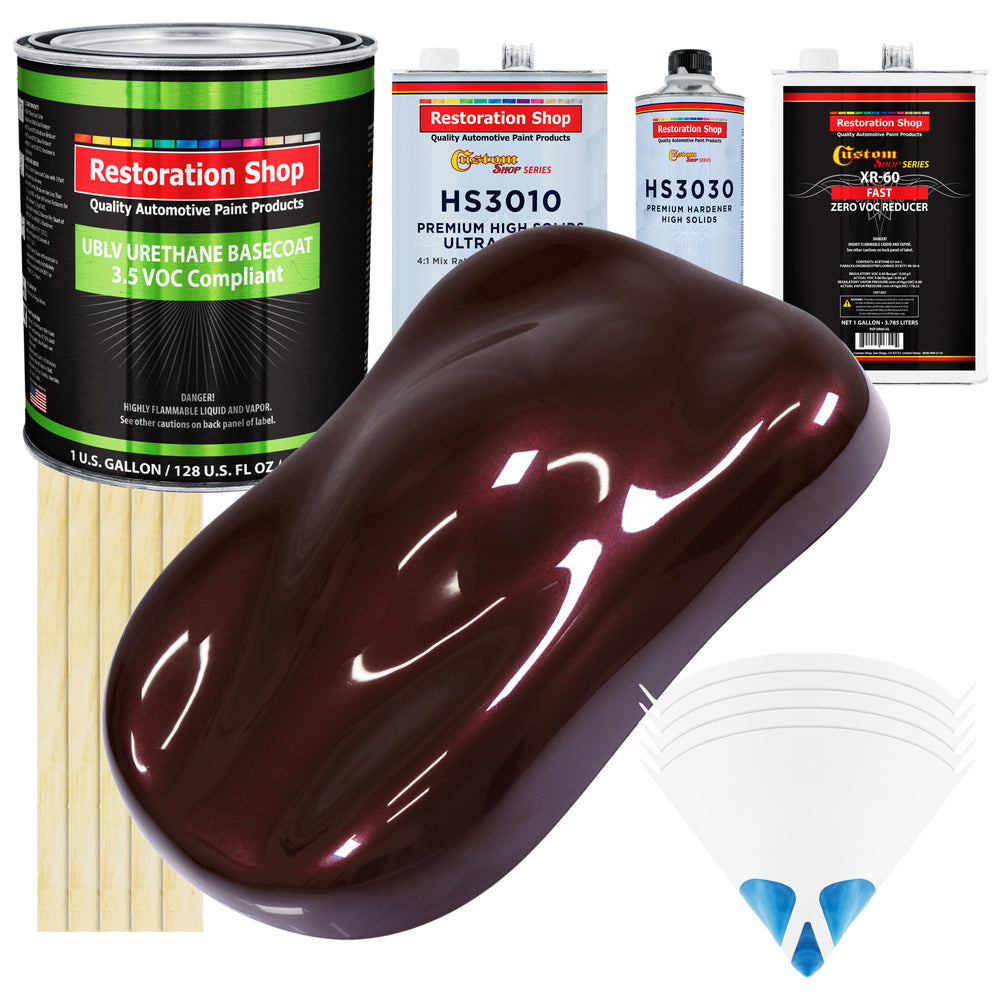 Molten Red Metallic - LOW VOC Urethane Basecoat with Premium Clearcoat Auto Paint - Complete Fast Gallon Paint Kit - Professional Automotive Coating