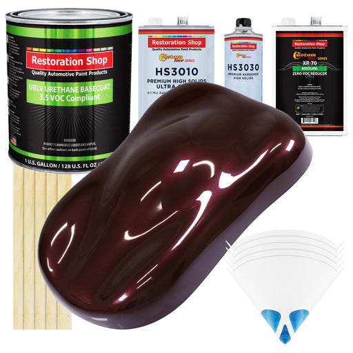 Molten Red Metallic - LOW VOC Urethane Basecoat with Premium Clearcoat Auto Paint - Complete Medium Gallon Paint Kit - Professional Automotive Coating