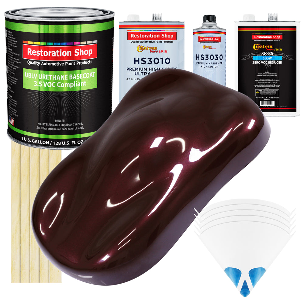 Molten Red Metallic - LOW VOC Urethane Basecoat with Premium Clearcoat Auto Paint - Complete Slow Gallon Paint Kit - Professional Automotive Coating