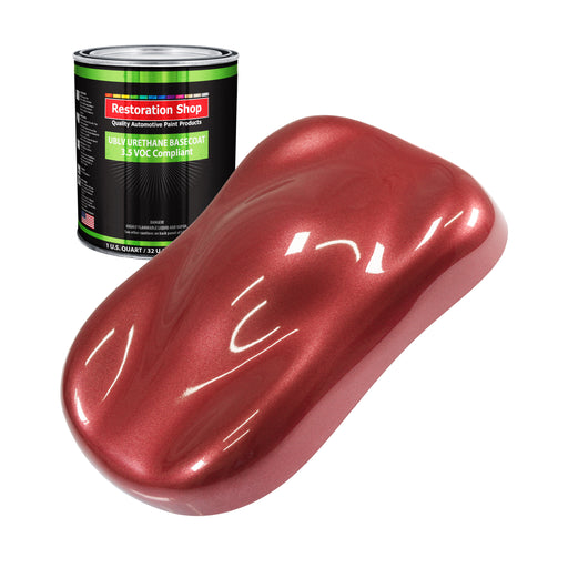 Candy Apple Red Metallic - LOW VOC Urethane Basecoat Auto Paint - Quart Paint Color Only - Professional High Gloss Automotive Coating