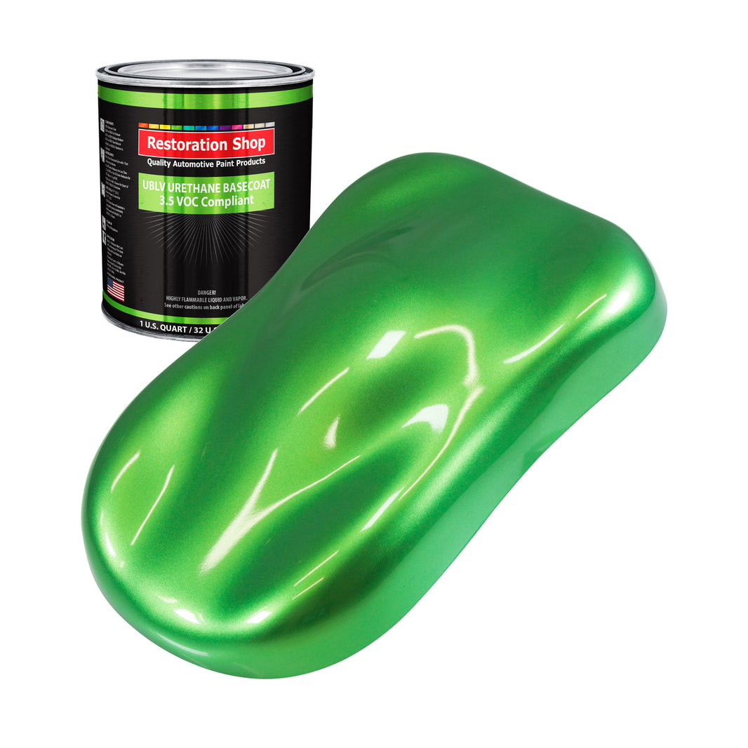 Firemist Lime - LOW VOC Urethane Basecoat Auto Paint - Quart Paint Color Only - Professional High Gloss Automotive Coating