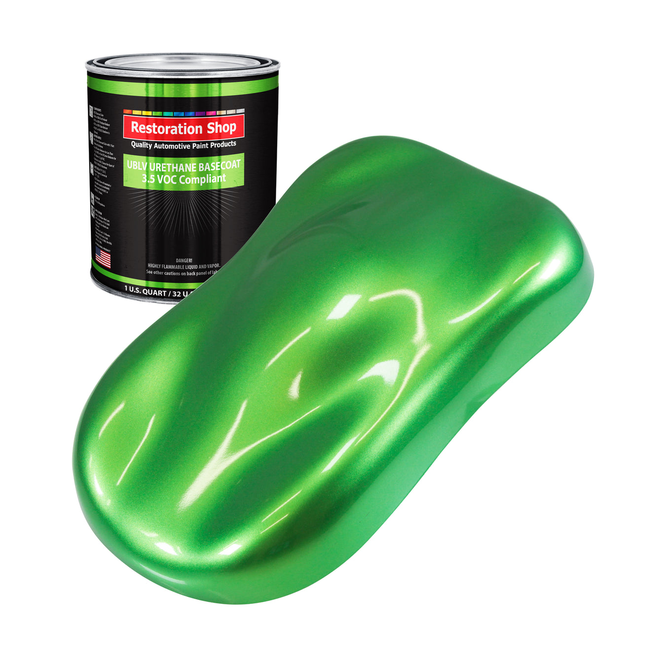 Urethane Basecoat Paint Low VOC - Firemist Lime
