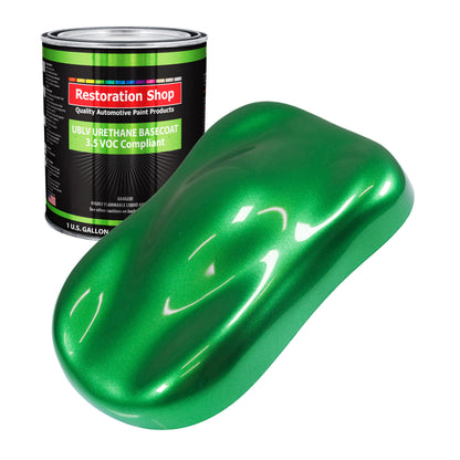 Firemist Green - LOW VOC Urethane Basecoat Auto Paint - Gallon Paint Color Only - Professional High Gloss Automotive, Car, Truck Refinish Coating