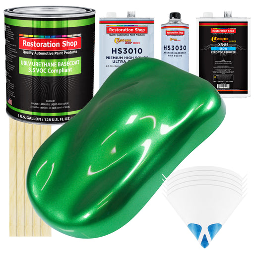 Firemist Green - LOW VOC Urethane Basecoat with Premium Clearcoat Auto Paint - Complete Slow Gallon Paint Kit - Professional Gloss Automotive Coating