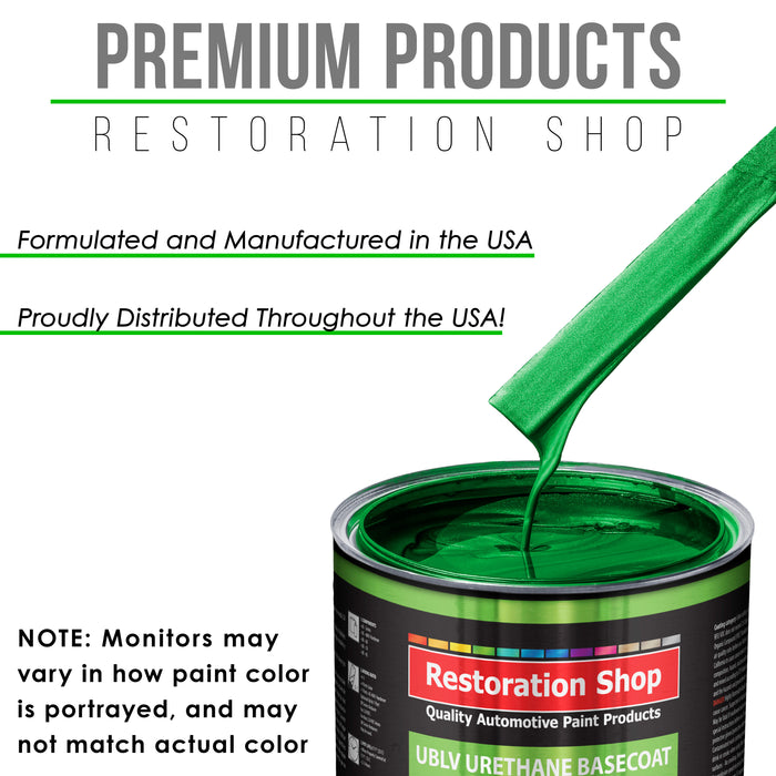 Firemist Green - LOW VOC Urethane Basecoat with Clearcoat Auto Paint - Complete Slow Gallon Paint Kit - Professional High Gloss Automotive Coating