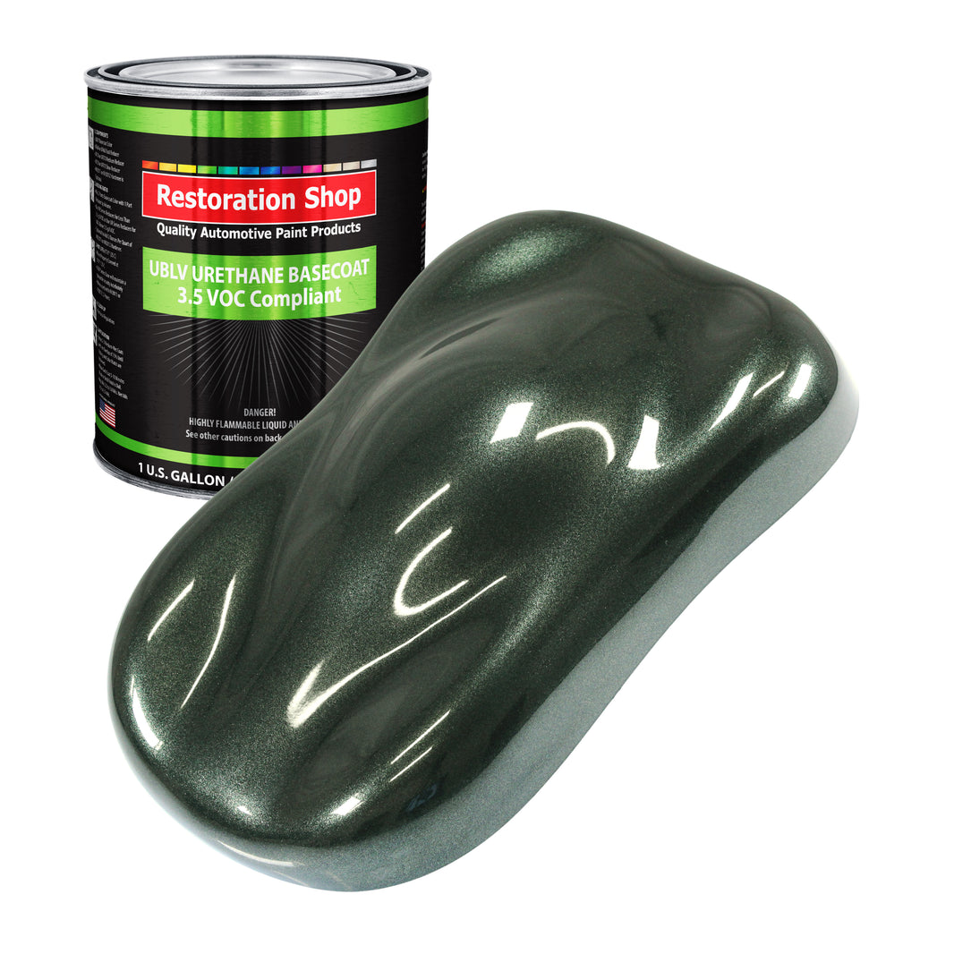 Fathom Green Firemist - LOW VOC Urethane Basecoat Auto Paint, Gallon Paint Color Only, Professional High Gloss Automotive, Car, Truck Refinish Coating