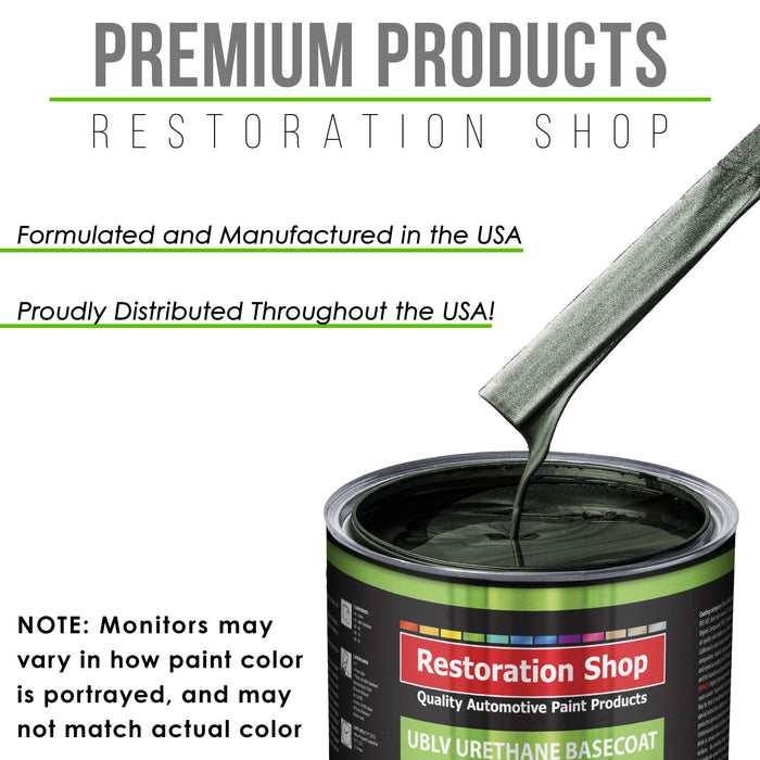 Fathom Green Firemist - LOW VOC Urethane Basecoat with Premium Clearcoat Auto Paint (Complete Medium Quart Paint Kit) Professional Automotive Coating