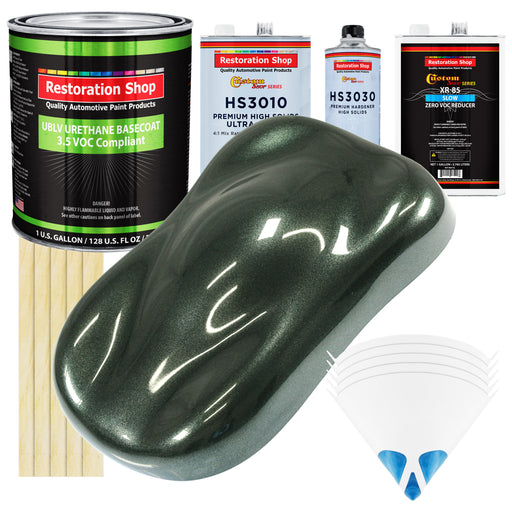 Fathom Green Firemist - LOW VOC Urethane Basecoat with Premium Clearcoat Auto Paint - Complete Slow Gallon Paint Kit - Professional Automotive Coating