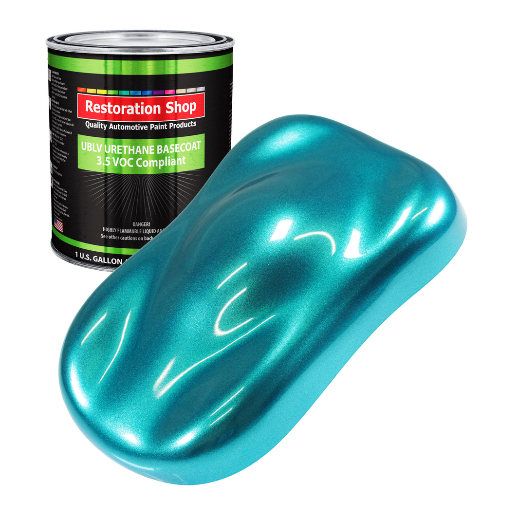 Aquamarine Firemist - LOW VOC Urethane Basecoat Auto Paint - Gallon Paint Color Only - Professional High Gloss Automotive, Car, Truck Refinish Coating