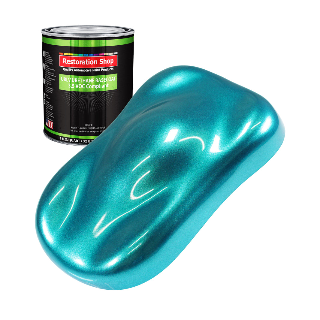 Aquamarine Firemist - LOW VOC Urethane Basecoat Auto Paint - Quart Paint Color Only - Professional High Gloss Automotive Coating