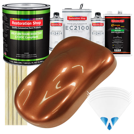 Firemist Copper - LOW VOC Urethane Basecoat with European Clearcoat Auto Paint - Complete Gallon Paint Color Kit - Automotive Coating