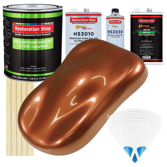 Firemist Copper - LOW VOC Urethane Basecoat with Premium Clearcoat Auto Paint (Complete Medium Gallon Paint Kit) Professional Gloss Automotive Coating