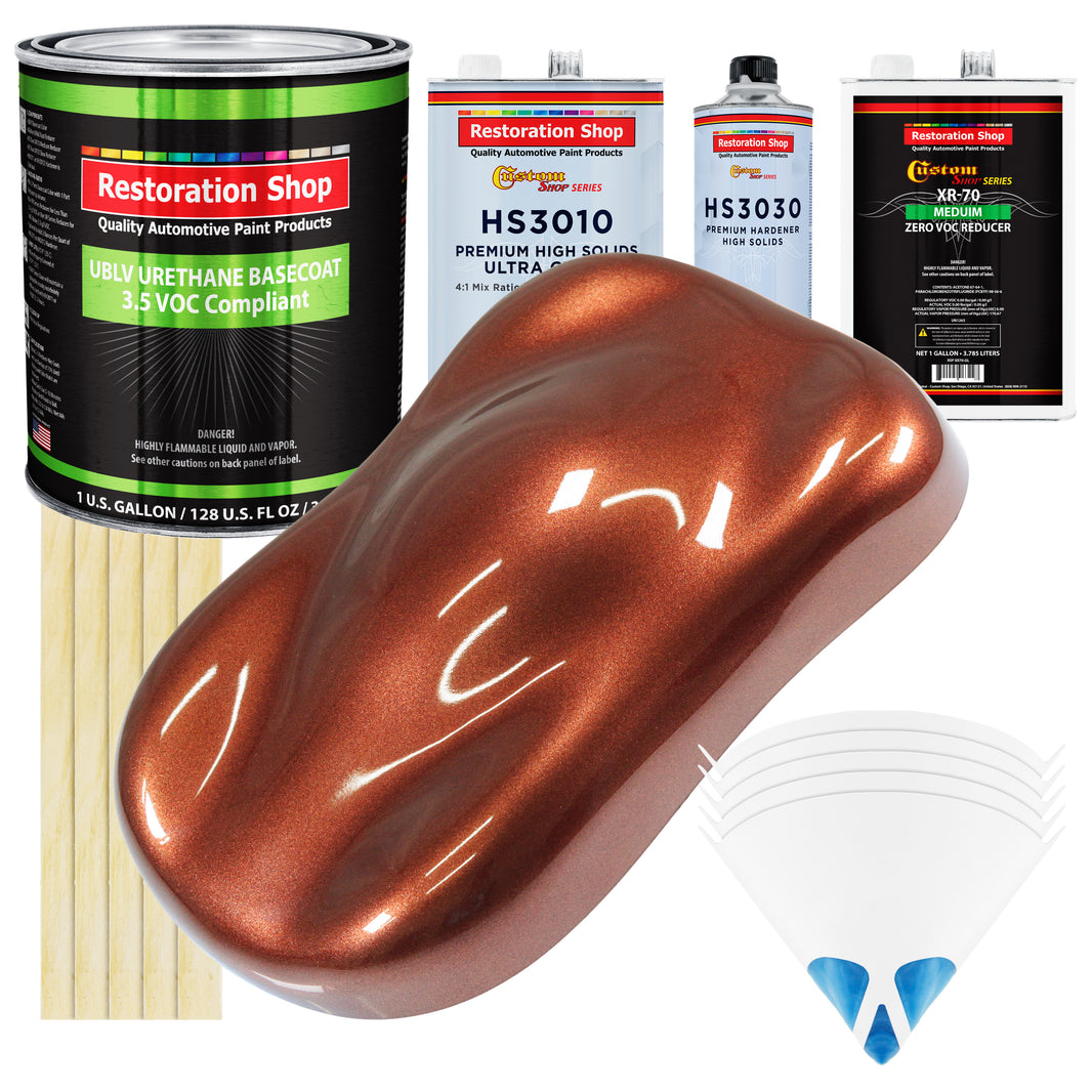 Saddle Brown Firemist - LOW VOC Urethane Basecoat with Premium Clearcoat Auto Paint (Complete Medium Gallon Paint Kit) Professional Automotive Coating