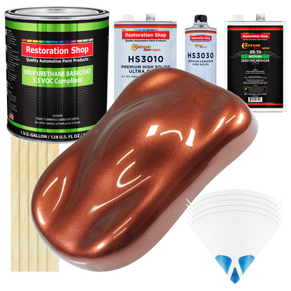 Saddle Brown Firemist - LOW VOC Urethane Basecoat with Premium Clearcoat Auto Paint (Complete Medium Gallon Paint Kit) Professional Automotive Coating