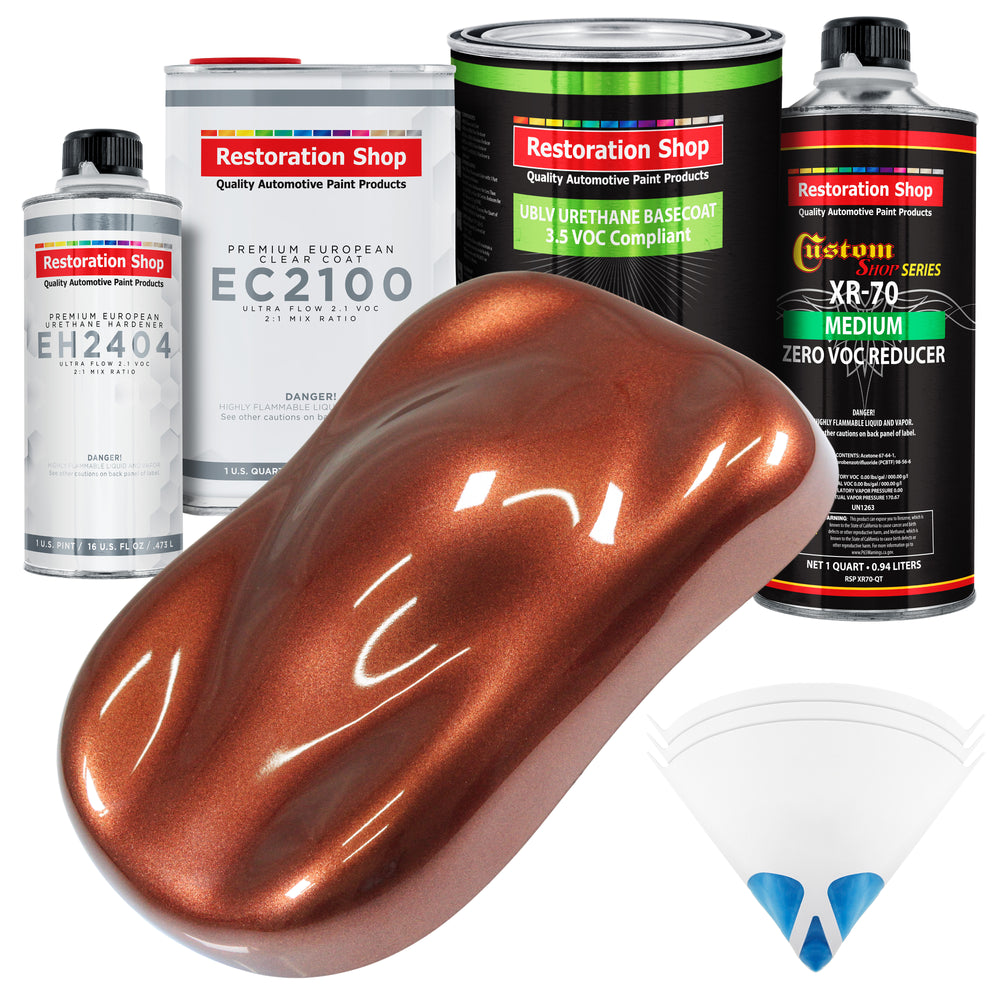 Saddle Brown Firemist - LOW VOC Urethane Basecoat with European Clearcoat Auto Paint - Complete Quart Paint Color Kit - Automotive Coating