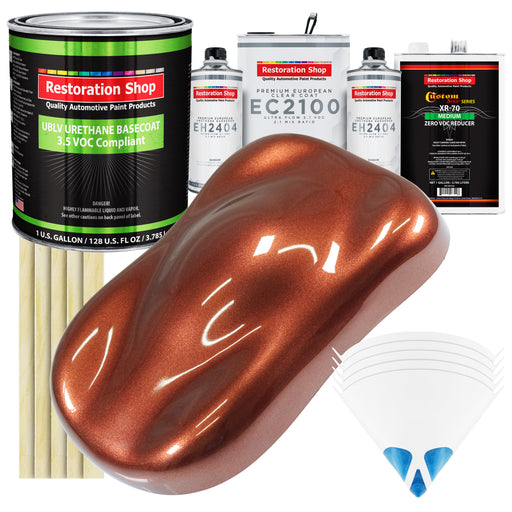 Whole Earth Brown Firemist - LOW VOC Urethane Basecoat with European Clearcoat Auto Paint - Complete Gallon Paint Color Kit - Automotive Coating