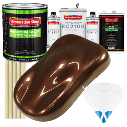 Whole Earth Brown Firemist - LOW VOC Urethane Basecoat with European Clearcoat Auto Paint - Complete Gallon Paint Color Kit - Automotive Coating