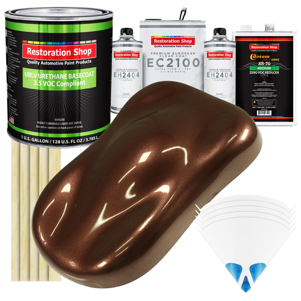 Whole Earth Brown Firemist - LOW VOC Urethane Basecoat with European Clearcoat Auto Paint - Complete Gallon Paint Color Kit - Automotive Coating