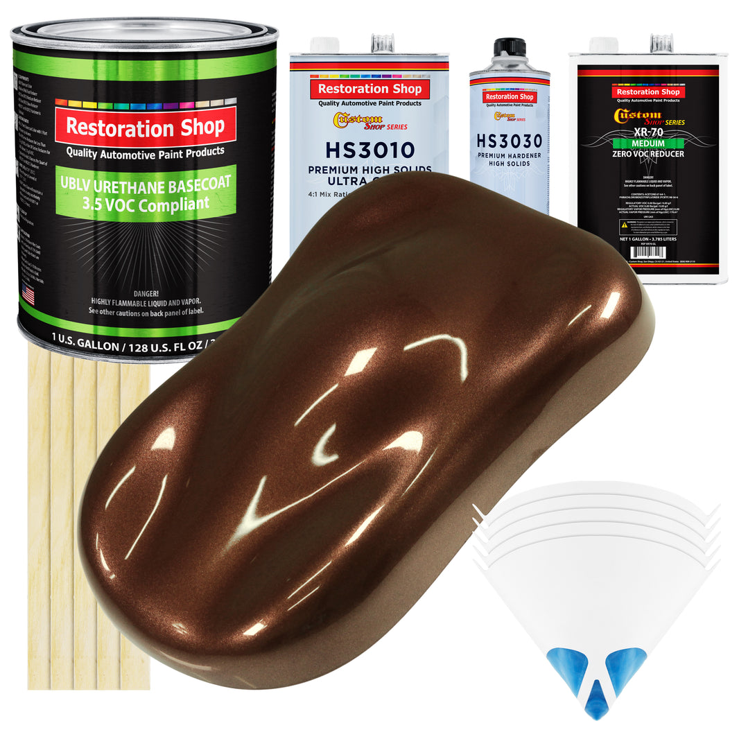 Whole Earth Brown Firemist - LOW VOC Urethane Basecoat with Premium Clearcoat Auto Paint - Complete Medium Gallon Paint Kit - Pro Automotive Coating