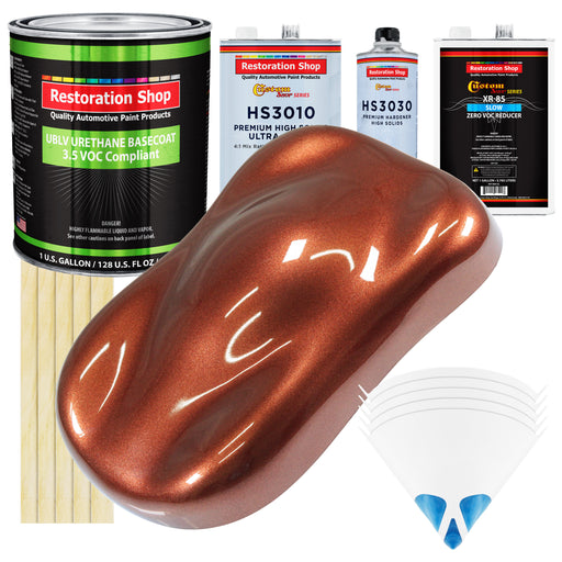 Whole Earth Brown Firemist - LOW VOC Urethane Basecoat with Premium Clearcoat Auto Paint - Complete Slow Gallon Paint Kit - Pro Automotive Coating