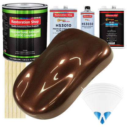 Whole Earth Brown Firemist - LOW VOC Urethane Basecoat with Premium Clearcoat Auto Paint - Complete Slow Gallon Paint Kit - Pro Automotive Coating