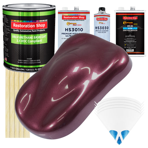 Milano Maroon Firemist - LOW VOC Urethane Basecoat with Premium Clearcoat Auto Paint (Complete Slow Gallon Paint Kit) Professional Automotive Coating