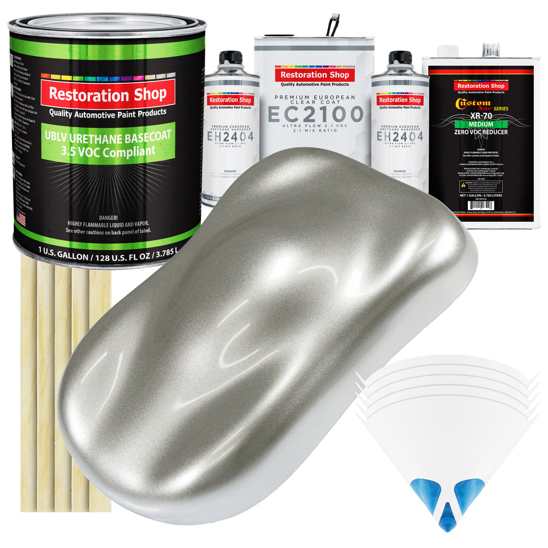 Brilliant Silver Firemist - LOW VOC Urethane Basecoat with European Clearcoat Auto Paint - Complete Gallon Paint Color Kit - Automotive Coating