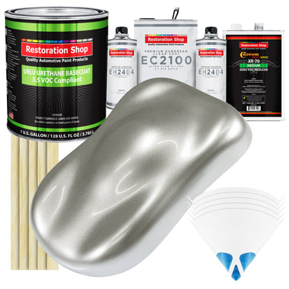 Brilliant Silver Firemist - LOW VOC Urethane Basecoat with European Clearcoat Auto Paint - Complete Gallon Paint Color Kit - Automotive Coating