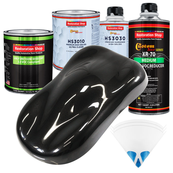 Black Diamond Firemist - LOW VOC Urethane Basecoat with Premium Clearcoat Auto Paint (Complete Medium Quart Paint Kit) Professional Automotive Coating