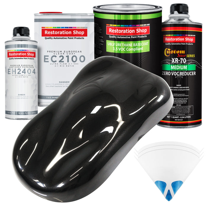 Black Diamond Firemist - LOW VOC Urethane Basecoat with European Clearcoat Auto Paint - Complete Quart Paint Color Kit - Automotive Coating