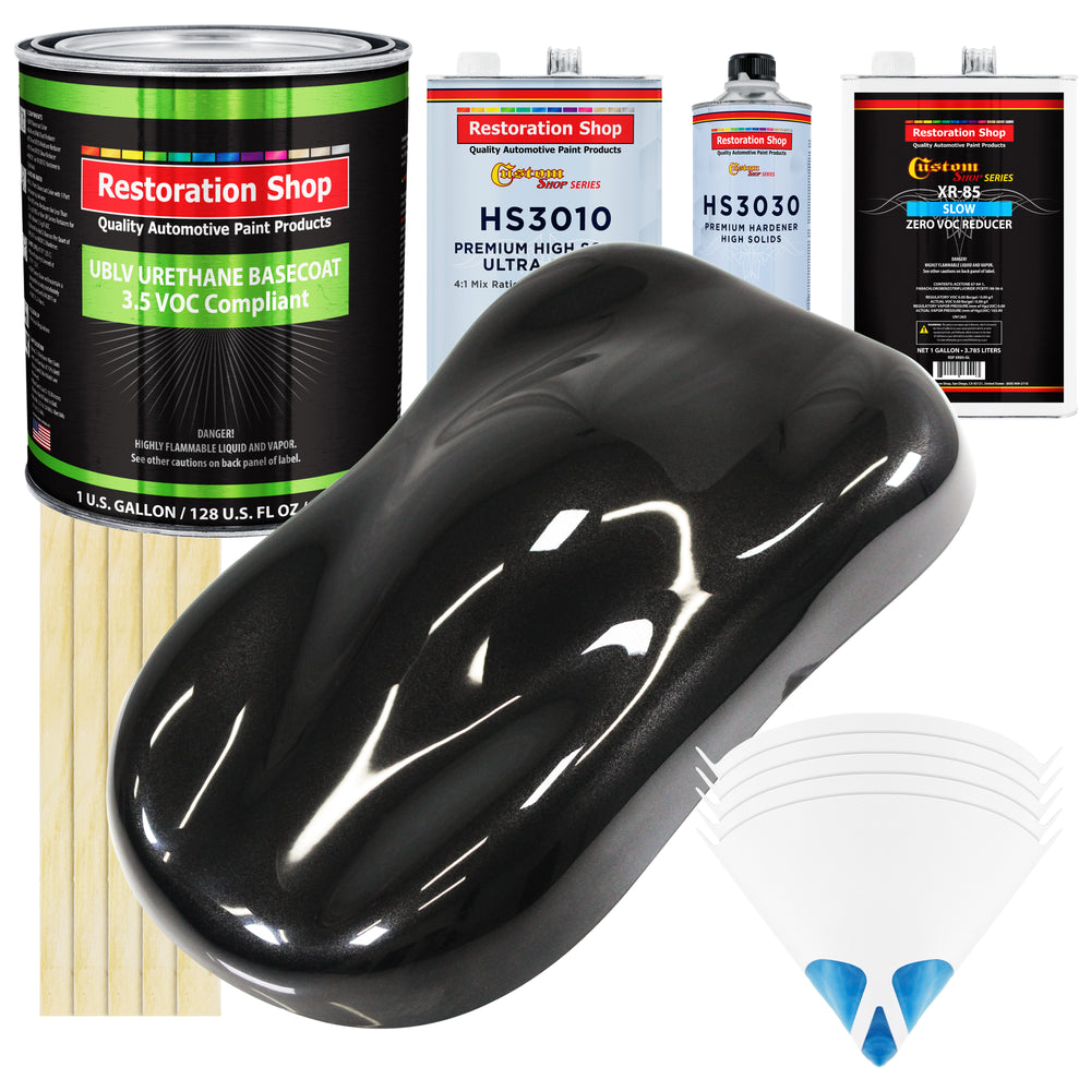 Black Diamond Firemist - LOW VOC Urethane Basecoat with Premium Clearcoat Auto Paint (Complete Slow Gallon Paint Kit) Professional Automotive Coating