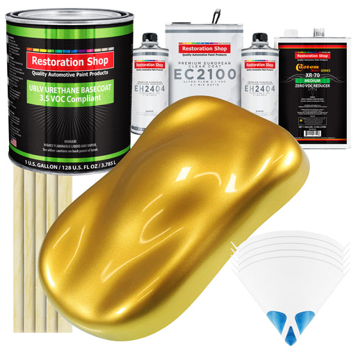 Saturn Gold Firemist - LOW VOC Urethane Basecoat with European Clearcoat Auto Paint - Complete Gallon Paint Color Kit - Automotive Coating