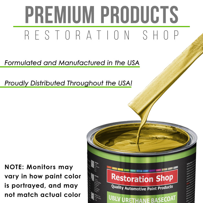 Saturn Gold Firemist - LOW VOC Urethane Basecoat with Clearcoat Auto Paint - Complete Medium Gallon Paint Kit - Professional Gloss Automotive Coating