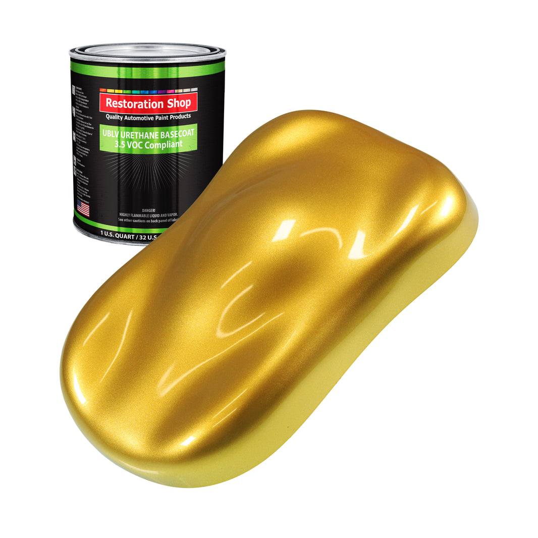 Saturn Gold Firemist - LOW VOC Urethane Basecoat Auto Paint - Quart Paint Color Only - Professional High Gloss Automotive Coating