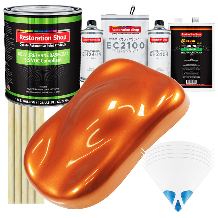 Firemist Orange - LOW VOC Urethane Basecoat with European Clearcoat Auto Paint - Complete Gallon Paint Color Kit - Automotive Coating