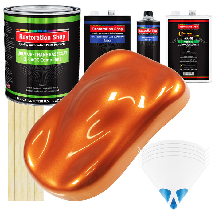 Firemist Orange - LOW VOC Urethane Basecoat with Clearcoat Auto Paint - Complete Medium Gallon Paint Kit - Professional High Gloss Automotive Coating