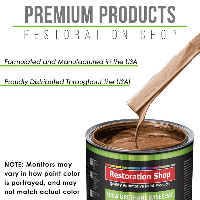 Bronze Firemist - LOW VOC Urethane Basecoat with Premium Clearcoat Auto Paint (Complete Medium Gallon Paint Kit) Professional Gloss Automotive Coating