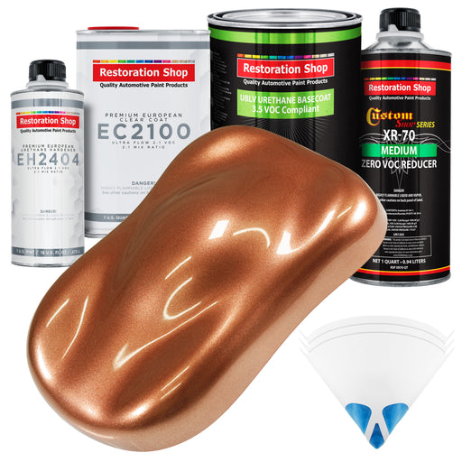 Bronze Firemist - LOW VOC Urethane Basecoat with European Clearcoat Auto Paint - Complete Quart Paint Color Kit - Automotive Coating