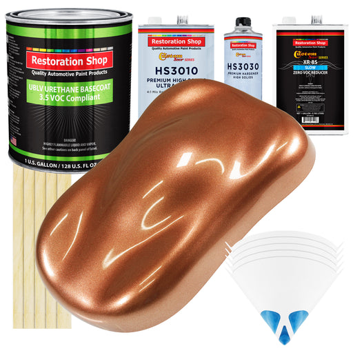 Bronze Firemist - LOW VOC Urethane Basecoat with Premium Clearcoat Auto Paint - Complete Slow Gallon Paint Kit - Professional Gloss Automotive Coating