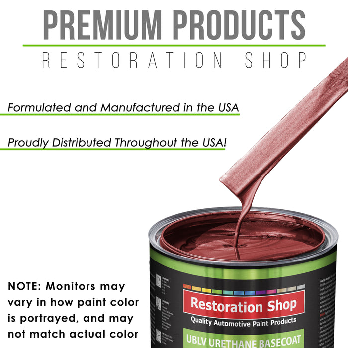 Firemist Red - LOW VOC Urethane Basecoat with Clearcoat Auto Paint - Complete Medium Quart Paint Kit - Professional High Gloss Automotive Coating